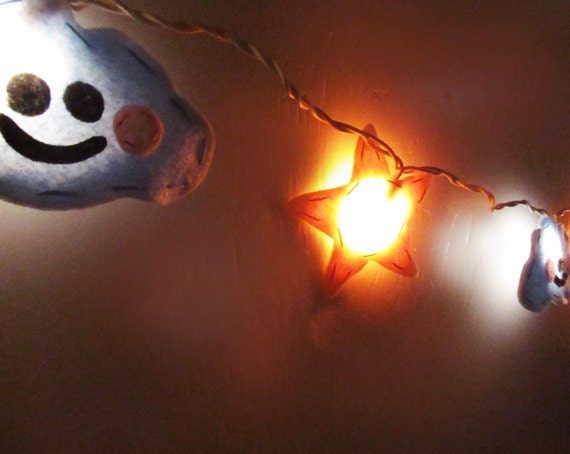 Felt Cloud & Star String Lights/Nightlight