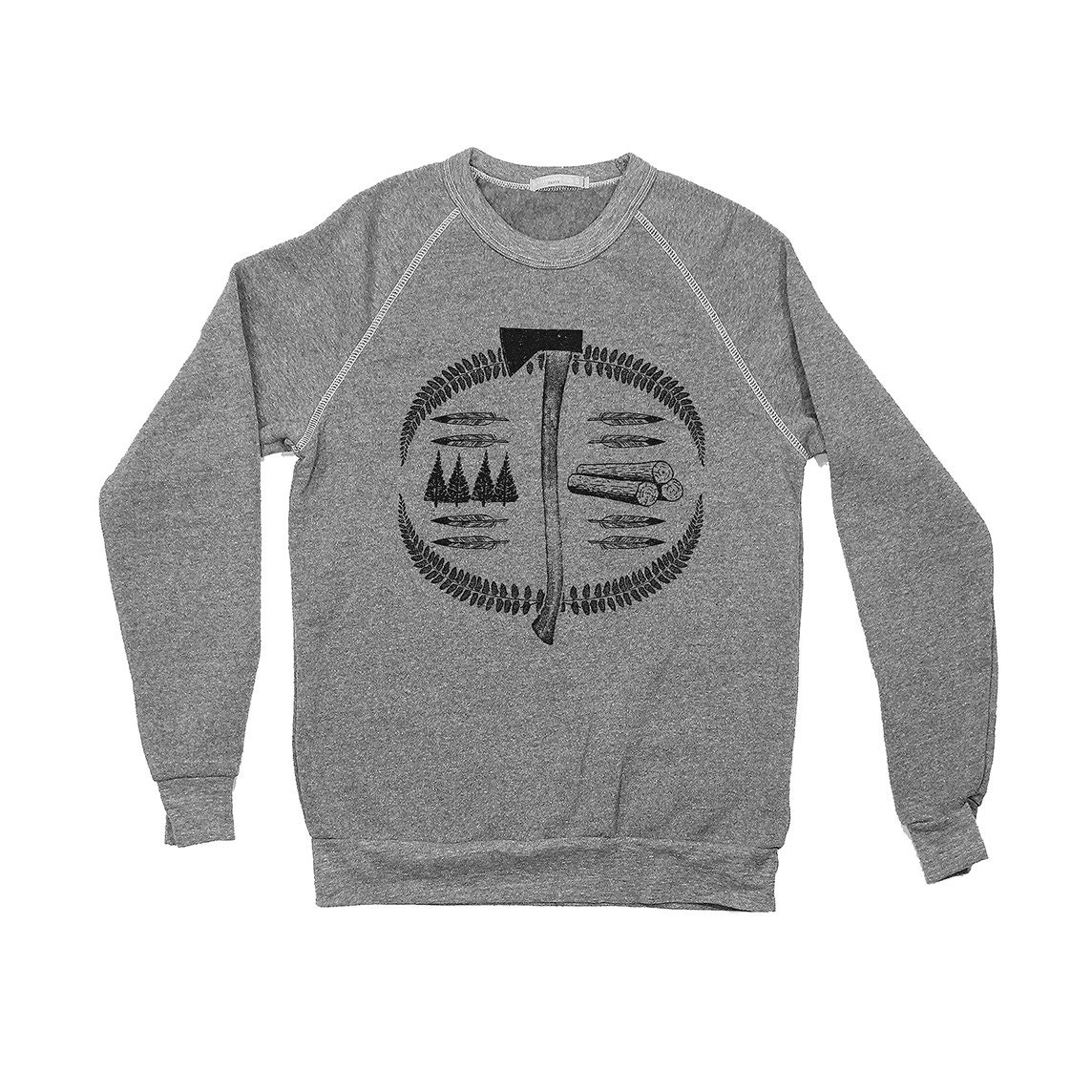 KINDLING sweater. ax sweatshirt. grey // free shipping