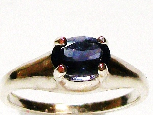 Blue Iolite ring, water sapphire ring, s7, genuine gemstone jewelry, gifts for her, fine jewelry "Blue Violin"