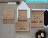 HADLEY: Rustic Vintage Typography Wedding Invitation Suite on Kraft Paper