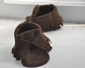 Suede Moccasins, Chocolate Brown Soft Sole Shoes