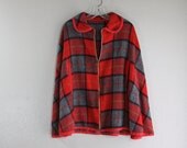 vintage red plaid 1960s style cape SALE