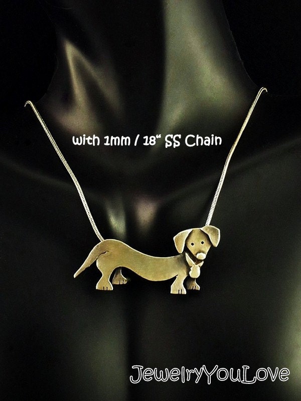 Sterling Silver Dachshund Necklace - DiDi