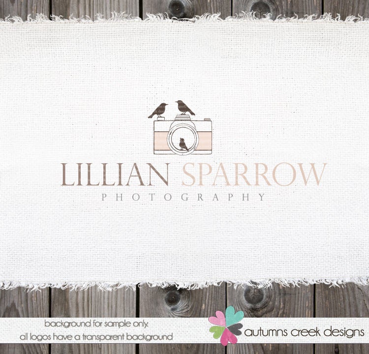 Photography Logo Premade Logo Design Camera Birds Family Logo Watermark Design