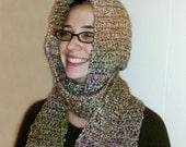 Scoodie - Scarf Hoodie - Hooded Scarf- Quartz Color - READY To Ship  or MADE to ORDER