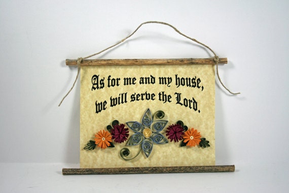 3D Spring Decoration, Quilled  Banner, Paper Sign, Flowers, Housewarming Gift, Christian Gift