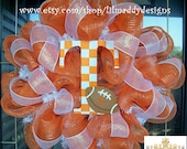 Deco Mesh Tennessee Fan Wreath