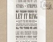 4th of July - 8x10 print - stars stripes and chicken fried