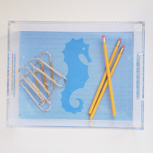 Personalized Lucite Tray  - Seashore Collection