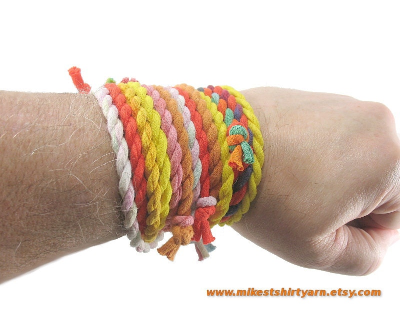 T-Shirt Bracelet or Necklace - Repurposed Fashion - Twisted T Shirt Yarn