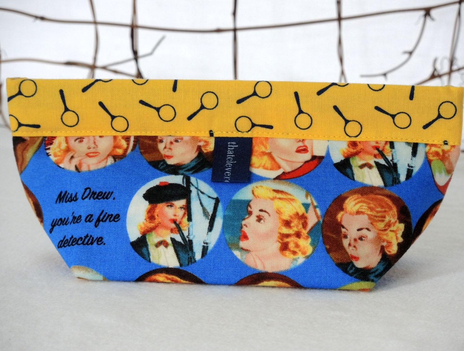Cosmetic Pouch, Makeup Bag, Purse Organizer Accessory: Nancy Drew Blue