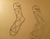 Vintage Stocking Stretchers / Mid Century Art / Metal Large Sock Stretchers / Rare / 2