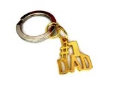 Number one Dad Key Rings, Silver and Gold Tone Combination