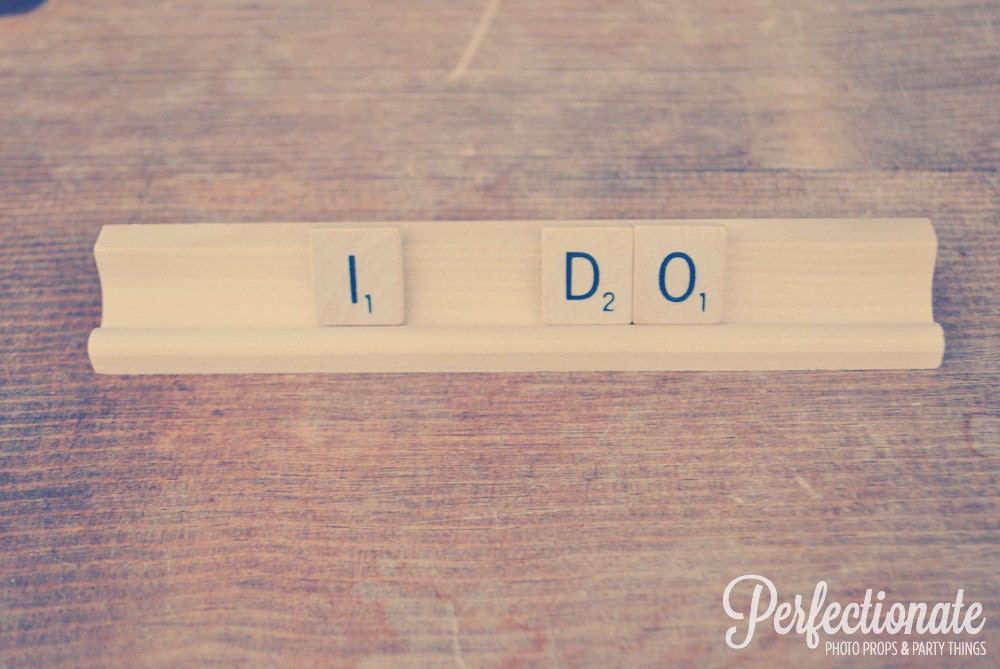 I Do Sign // Just Engaged Sign // Wedding Sign // Scrabble Sign // Wedding Photo Prop // Engagement Photo Prop