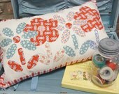 Flower Applique Throw Pillow