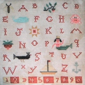cross stitch pattern : mermaid sampler birds of a feather nautical counted cross stitch diy