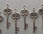 Rathlin Antique Silver Skeleton Key  - Set of 10