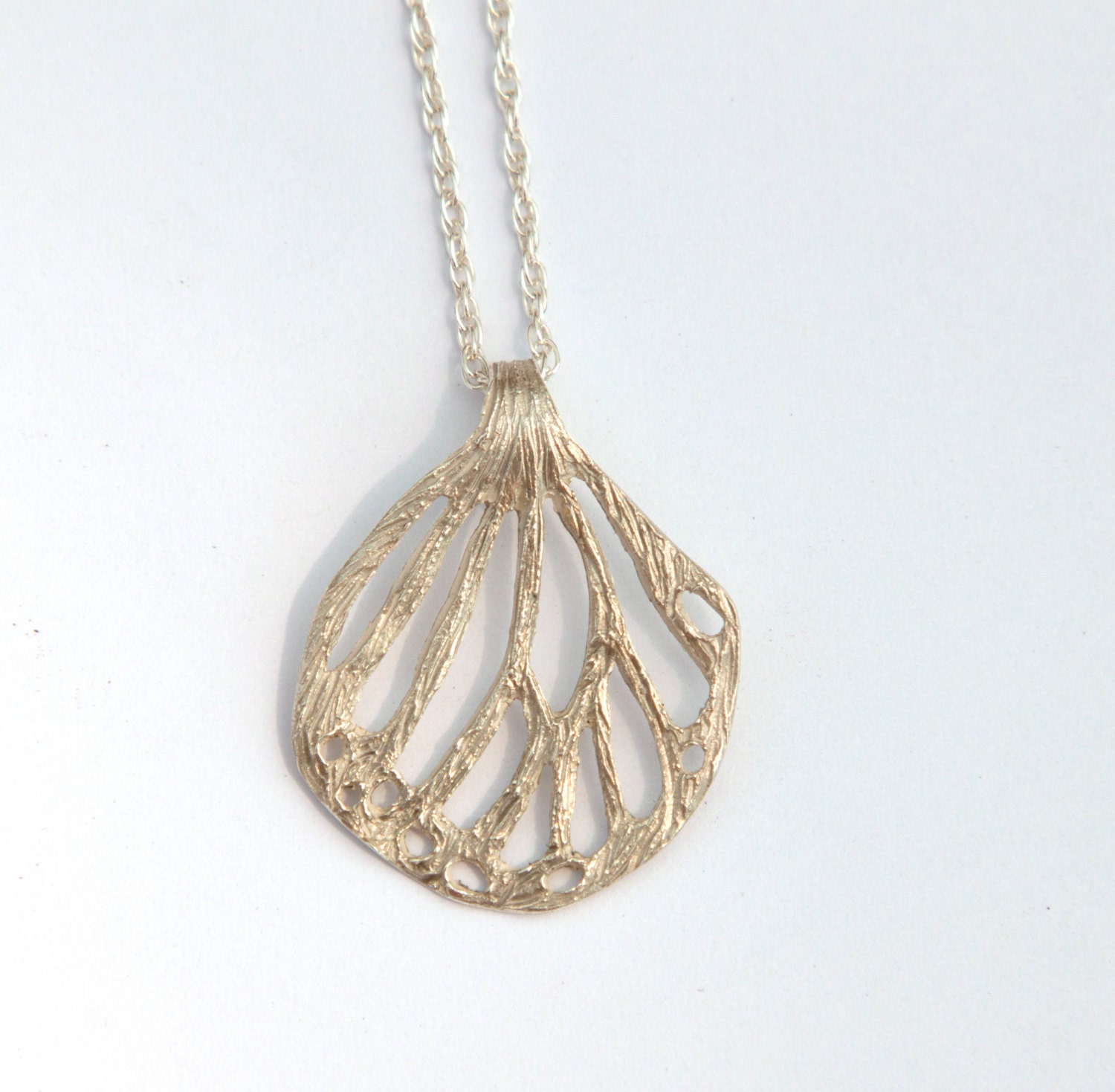 Demeter Leaf Charm Necklace - Recycled Sterling Silver