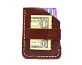 Leather Wallet- Men Wallet- Leather Card Holder- Slim Vertical Wallet- Saddle  Brown-Free Monogramming