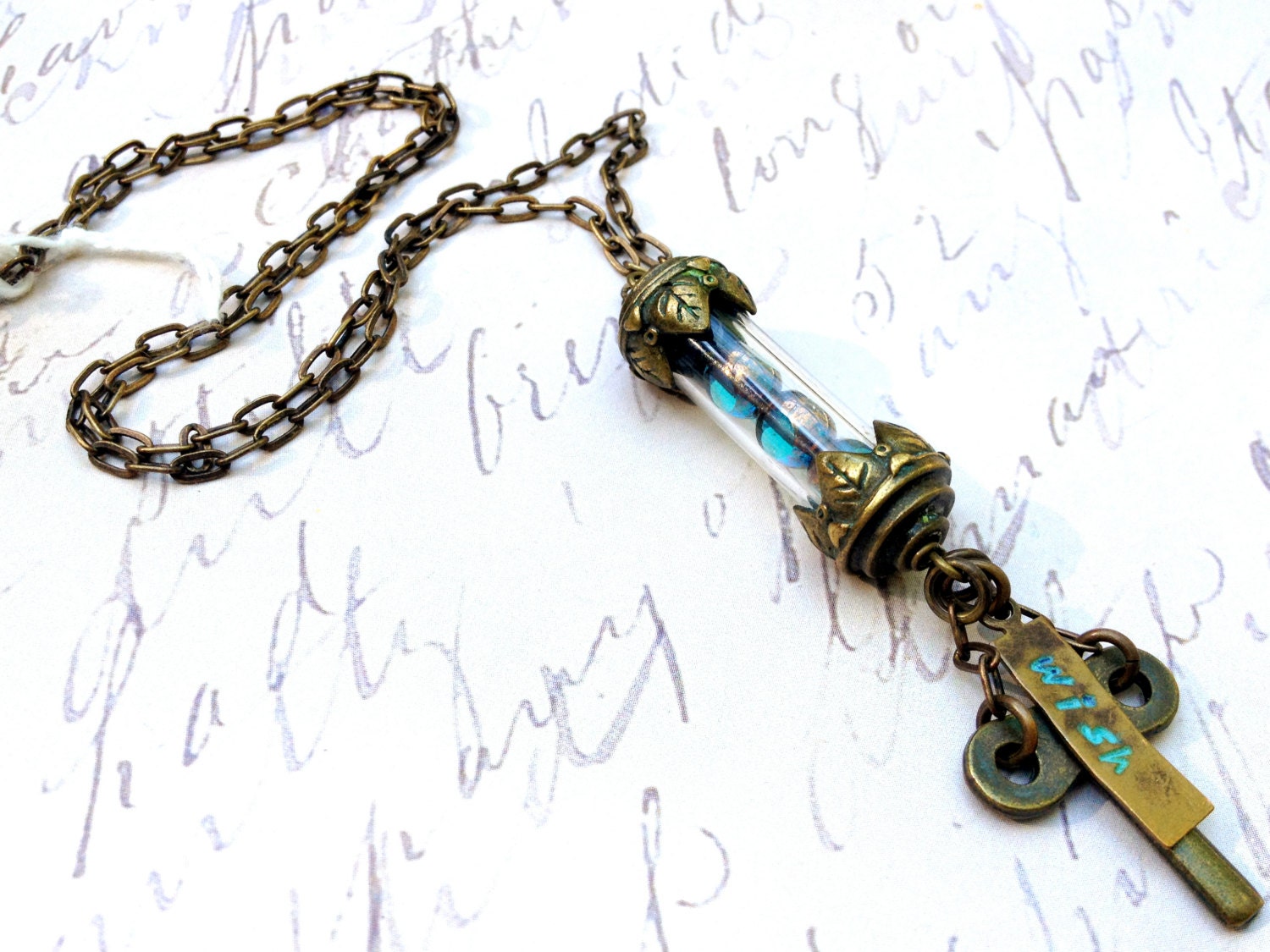 Wish Charm Capsule Trinket Key Necklace