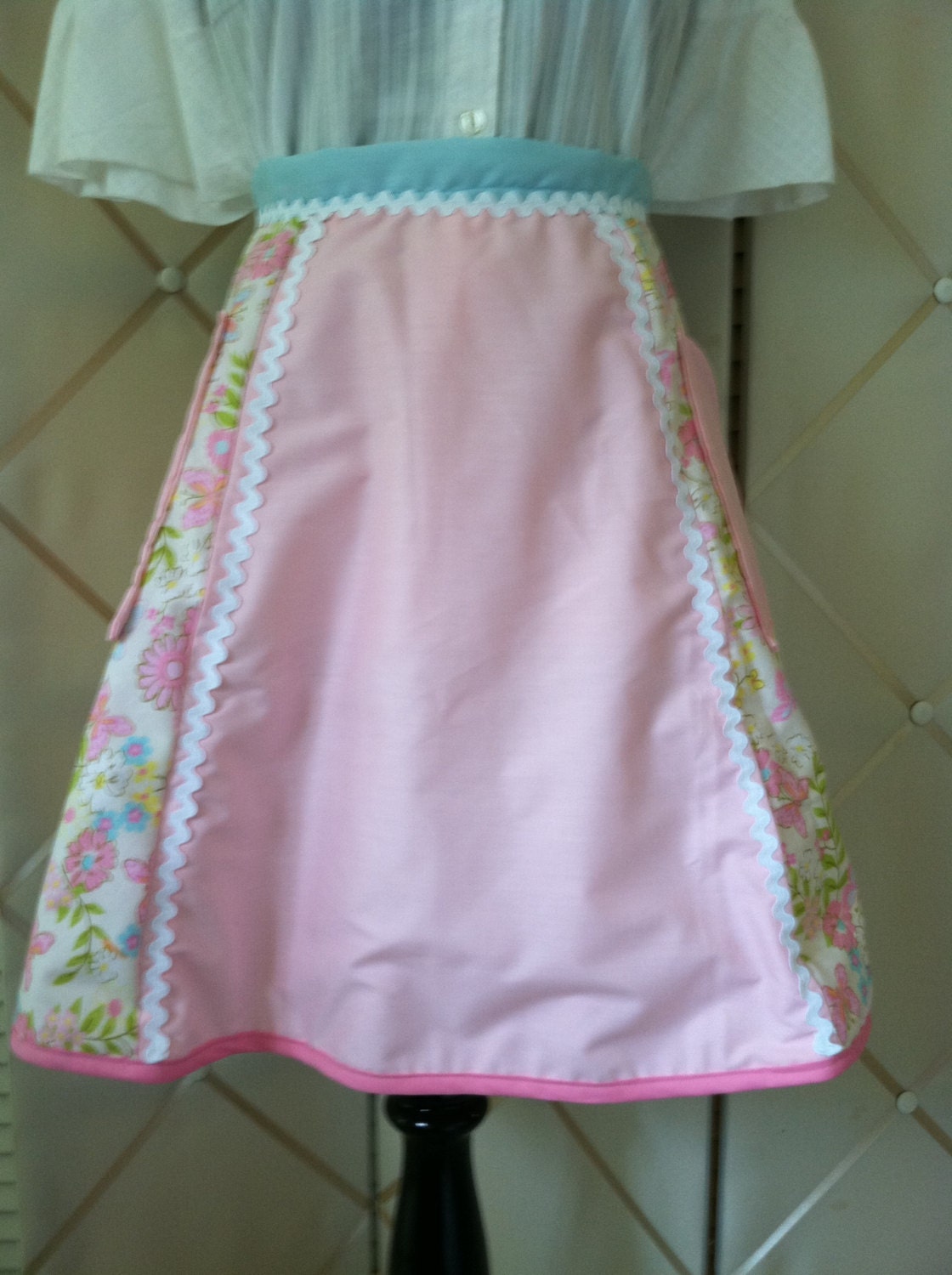 Pink Butterfly Half Apron