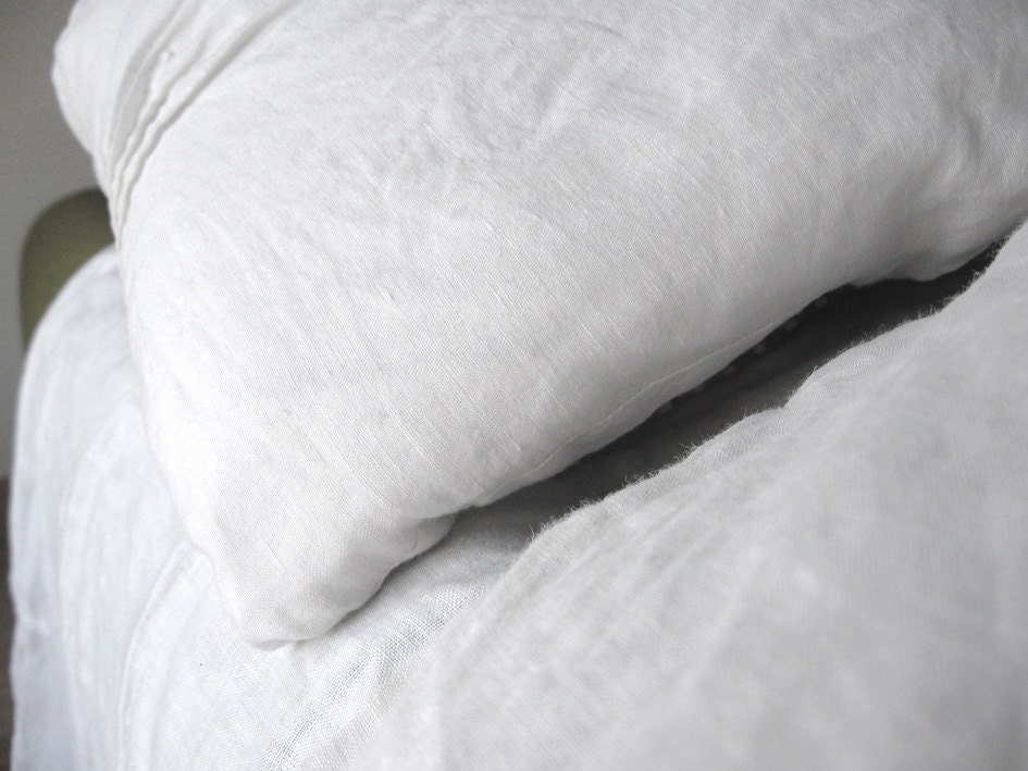 Duvet King White Dream by Lovely Home Idea Custom made pure soft linen with modern pleats