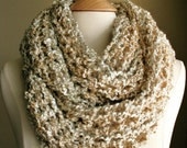 Sale - BEACHCOMBER INFINITY SCARF - Warm, soft & stylish scarf rich in texture - Creamy Beige
