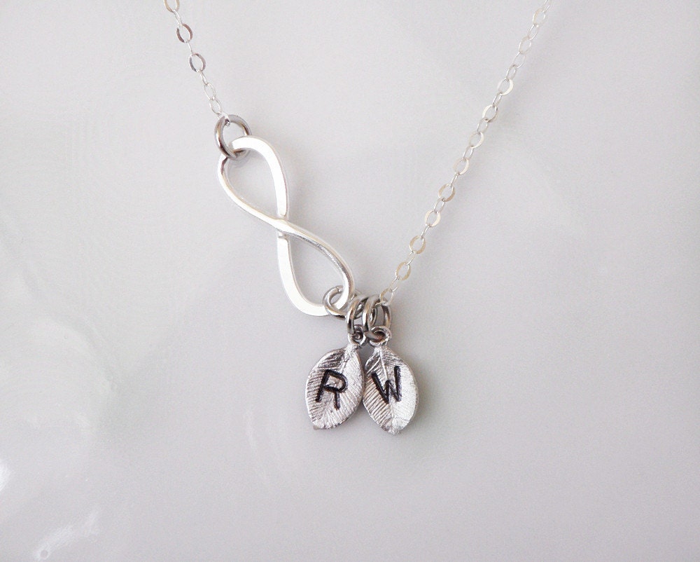 Personalized Silver Infinity Necklace, Initial Jewelry