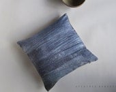 Linen Squart Throw pillow 12"x12". Blue .. Brightness of blue /  FRAGMENTS