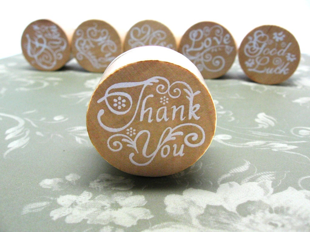 THANK YOU Wood Mounted Rubber Stamp