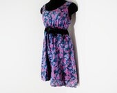 vintage 90s dark edgy floral LACE PEPLUM babydoll mini JUMPER sun dress small