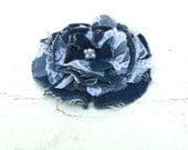 Denim and Lace Fabric Flower Handmade by GoHeyJudy