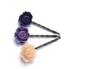 Purple hair pins, Flower Hair pins, gifts for women