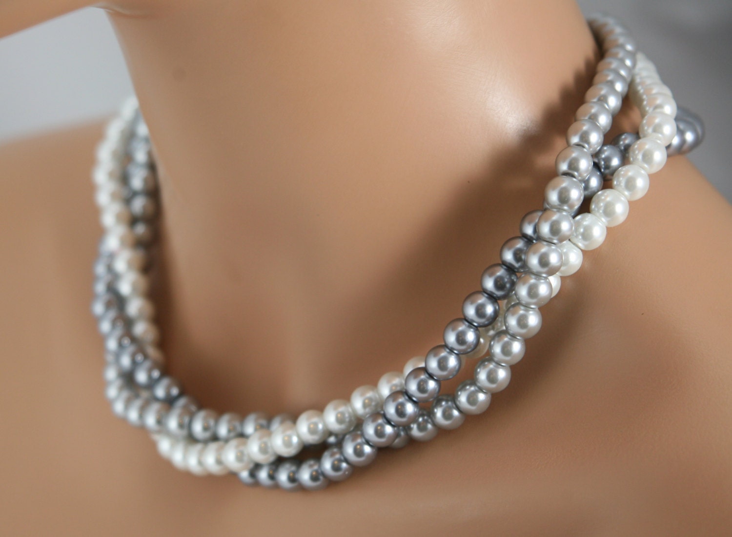SPECIAL 30 dollars 3 strand necklace and earrings you pick colors in this twisted multi strand necklace.  Bridesmaids jewelry