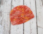 ON SALE - Crochet baby hat - Crochet flapper hat - Baby Photo Prop - Newborn Photo Prop