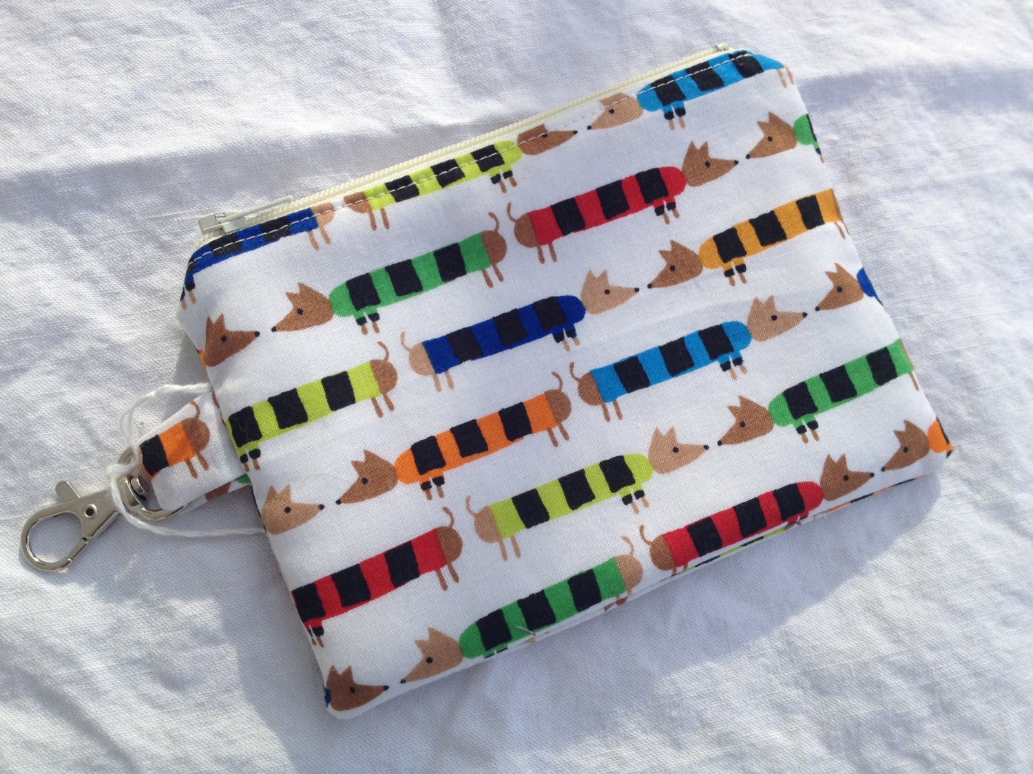 Cartoon Dachshunds Small Zippered Pouch