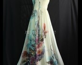 Plus SIze Maxi Dress Wedding Gown Ivory Bridesmaid Dress Prom Summer Sundress Floral Evening Dress