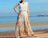 Petite Sundress Prom Dress Women Wedding Long Bridesmaid Maxi Dress Evening Party Floral Chiffon