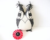 Zoe the squiggly owl / plush toy/ soft toy/ fabric toy/ nursery decoration