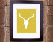 Antlers in Mustard Yellow - 8x10 Printable Art - Instant Download