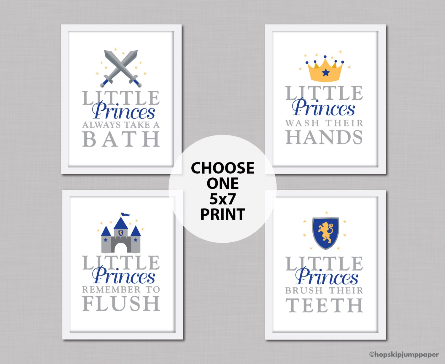 Little Prince Bathroom Art, One 5x7 Print, Unframed