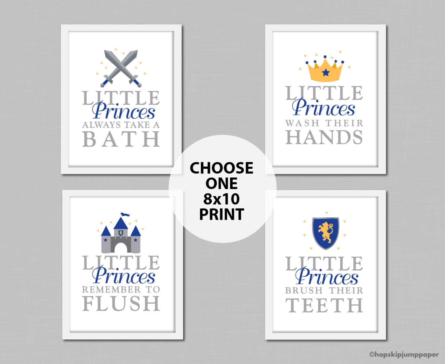 Little Prince Bathroom Art, One 8x10 Print, Unframed