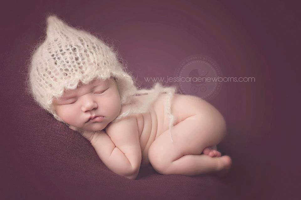 Newborn Ice Pixie Mohair Bonnet- Newborn Photography Props- Matching with Mohair Wraps- 14 colors available- choose any color