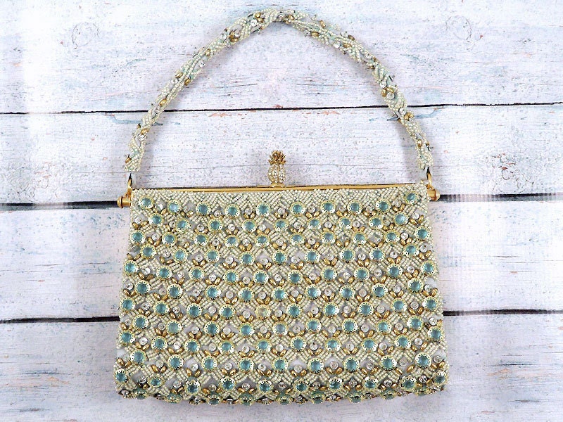 Vintage 60's Mollye Shockett Eden Roc Miami Beach Beaded Jeweled Handbag