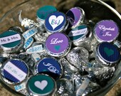 Wedding Favors- Personalized Royal Blue, Royal Purple and Teal Personalized Hershey Kiss Labels- print your own Il_170x135