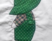 Beautiful Applique & Embroidered SUSPENDER OVERALLS SAM Sunbonnet Sue 12" Quilt Block Square No. 1