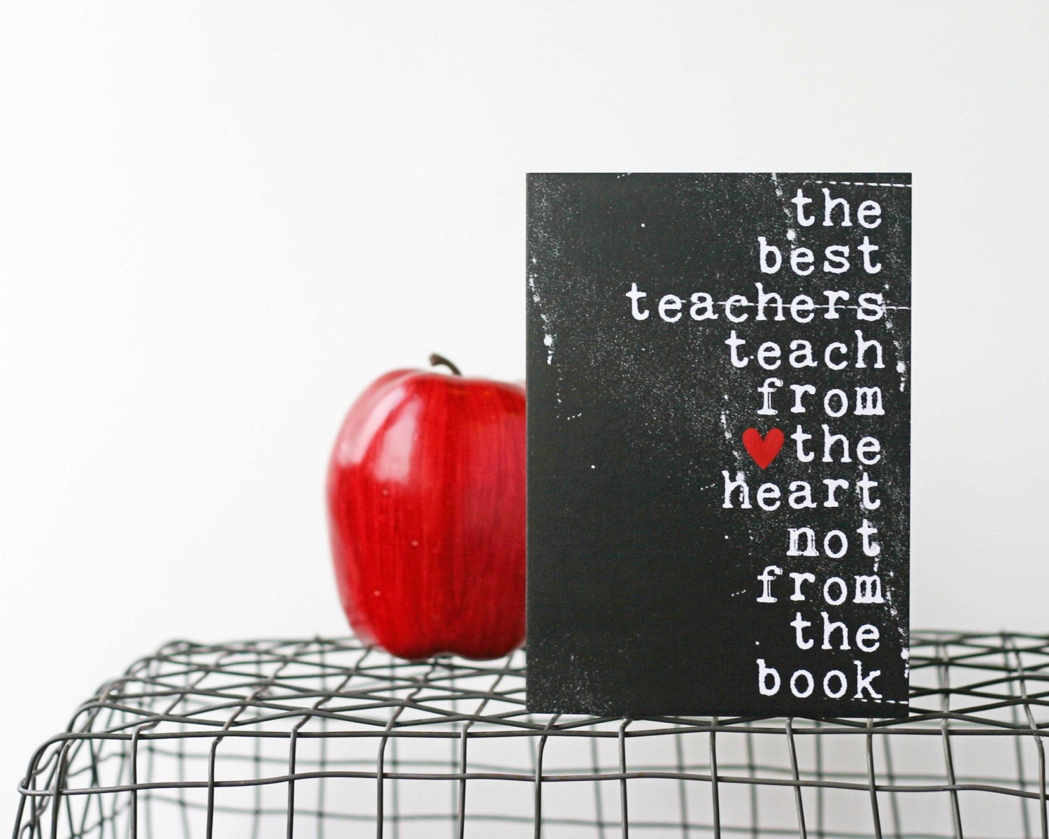 Teacher Thank You Card - The Best Teachers Original Greeting Card in distressed Black - Graduation School