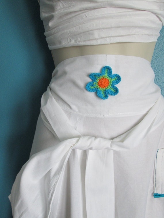 Yellow Cluster Wildflower Half apron L - XL