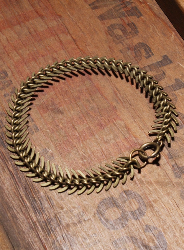 Spine shaped brass bracelet for men and women