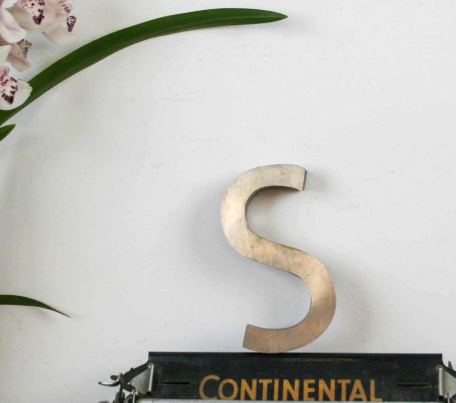 Vintage Shop Front Letter S, stainless steel 3D Letter Wall Hanging